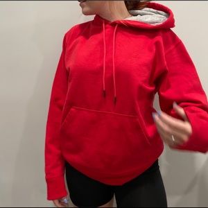 RED CHAMPION HOODIE